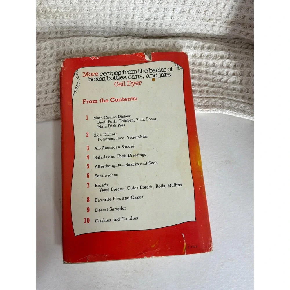 [Vintage] Unisex Ceil Dyer Recipes From Backs of Boxes Book OS Red/White
